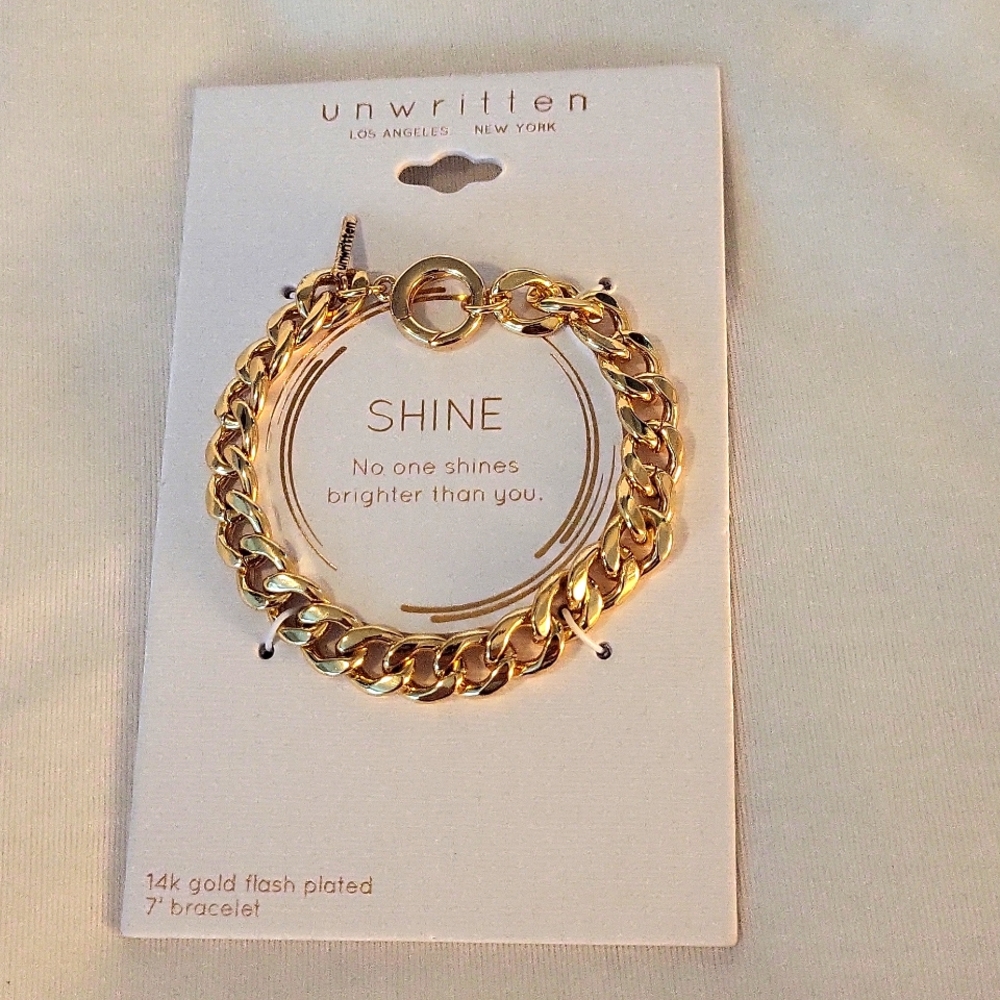 NEW 14K gold flash plated bracelet UNWRITTEN